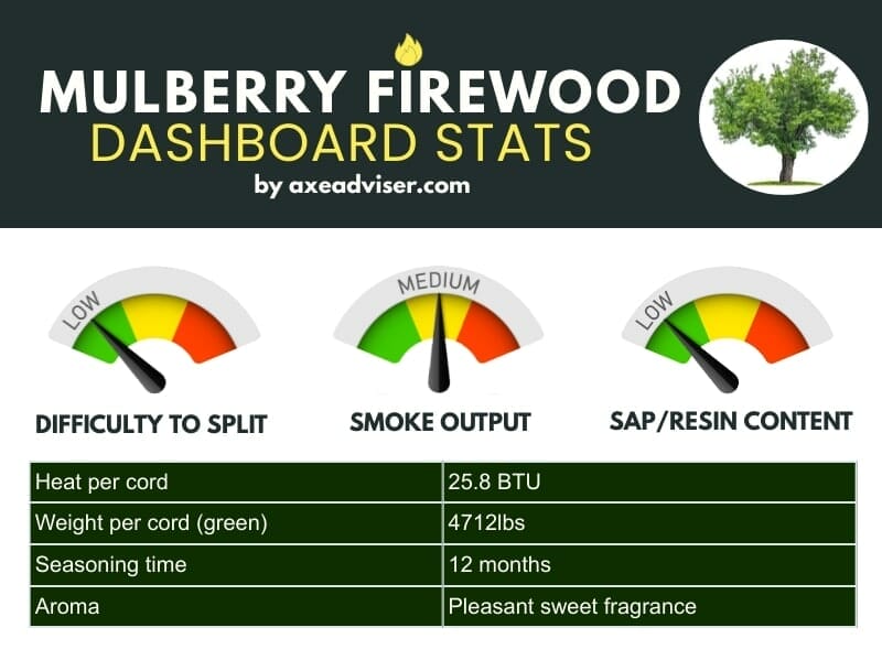 An infographic showing mulberry firewood statistics