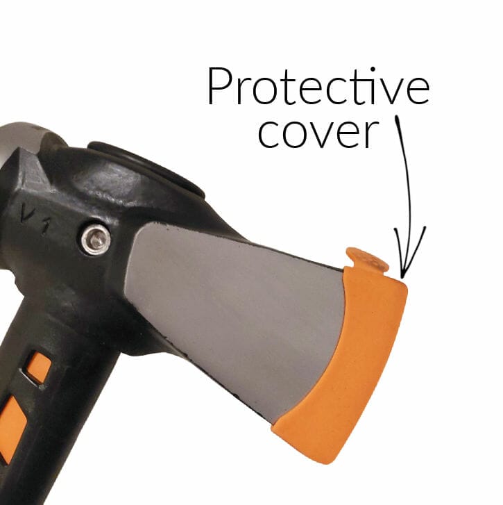 The blade on a Fiskars Pro with the protective cover on