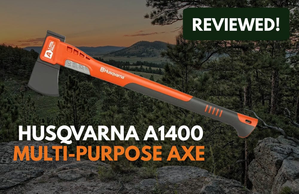 Husqvarna A1400 Axe with countryside in the background